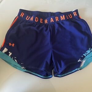Under Armour Women's Navy and Teal Athletic Shorts